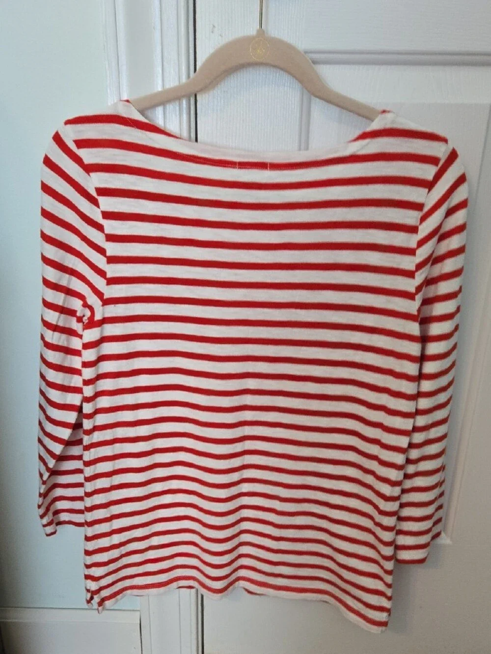 J. Crew Red & White Striped Long Sleeve Tee